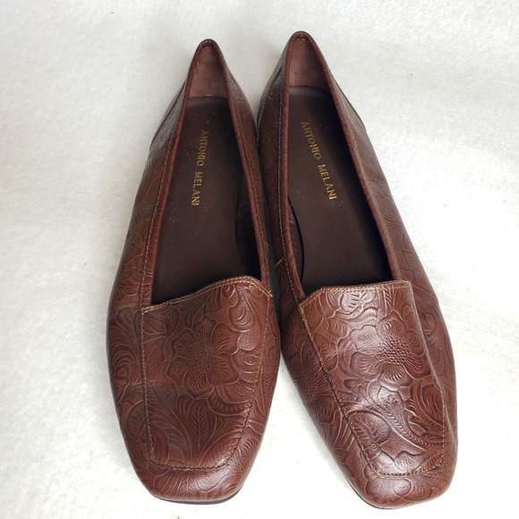 Antonio Melani Brown Size 9 Leather Loafers - Picture 2 of 11